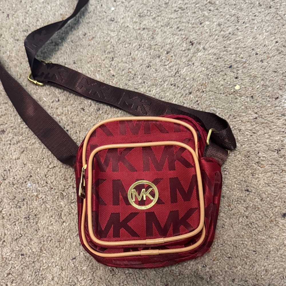 Michael Kors Red and Brown Belt Bag